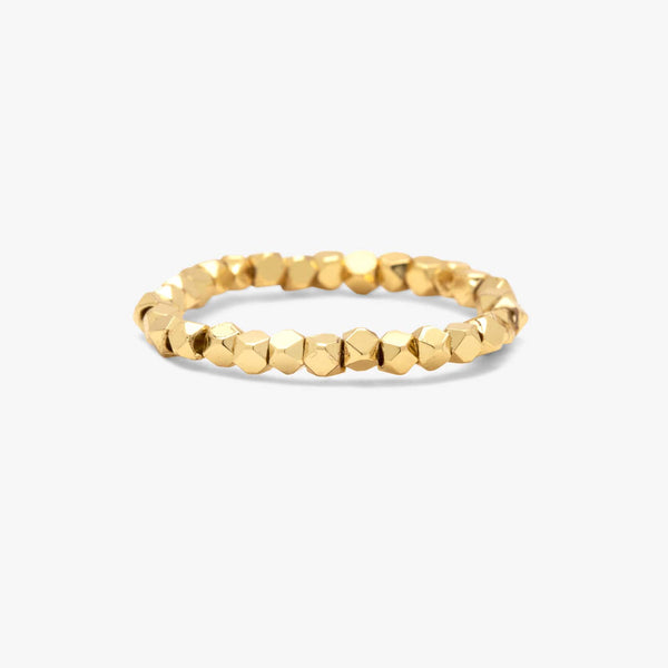 pura vida Faceted Gold Bead Stretch Ring