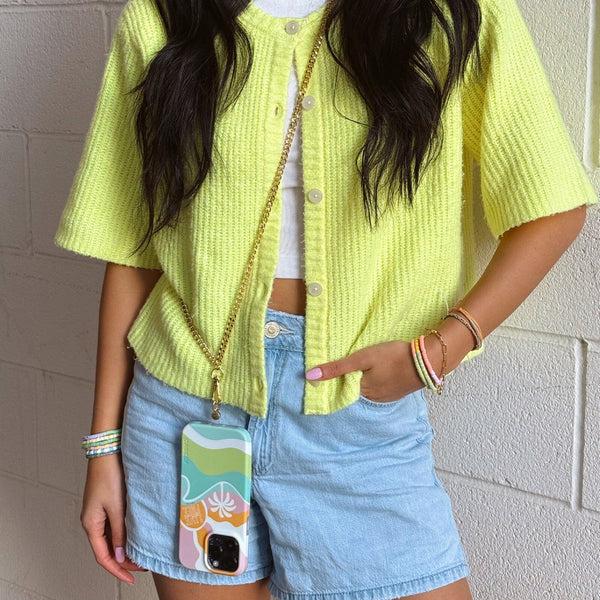 Pura Vida Flat Curb Chain Phone Chain