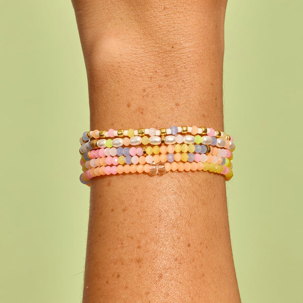 Pura Vida Frosted Bead Stretch Bracelet Set Of 5