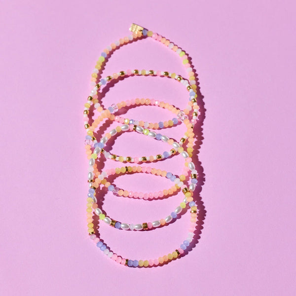 Pura Vida Frosted Bead Stretch Bracelet Set Of 5