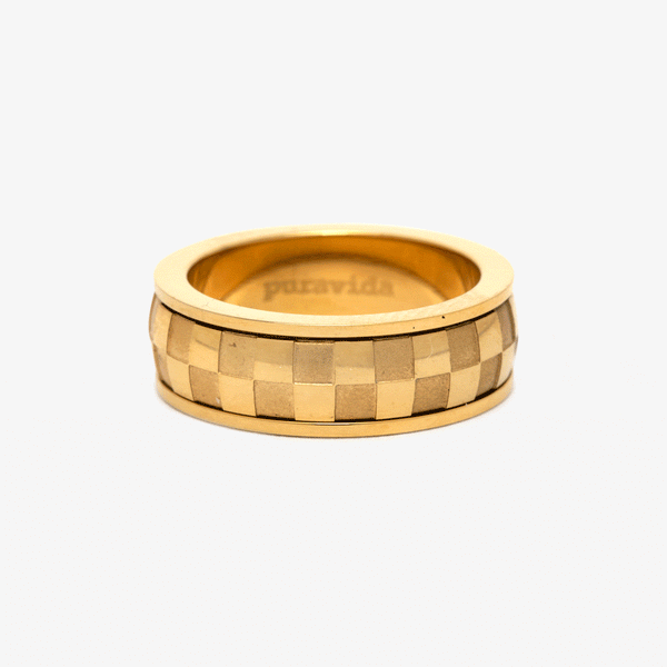 pura vida Gold Check Fidget Ring