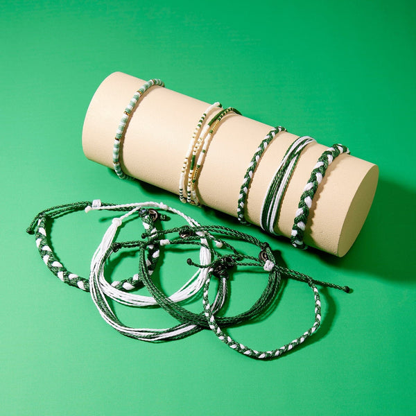 Pura Vida Green & White Collection