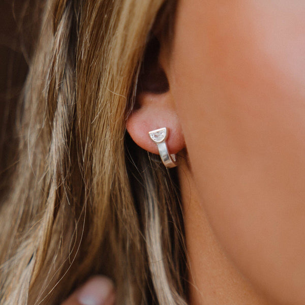 Pura Vida Half Moon Stone Earrings