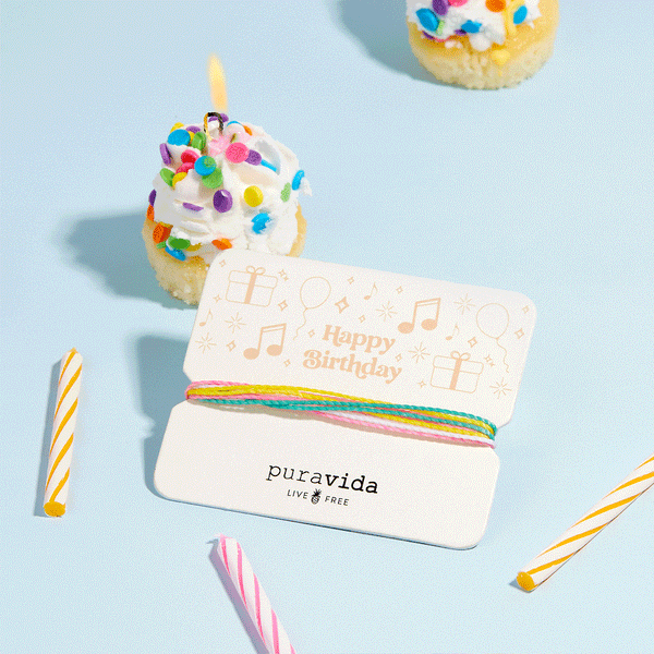 Pura Vida Happy Birthday Bracelet Card