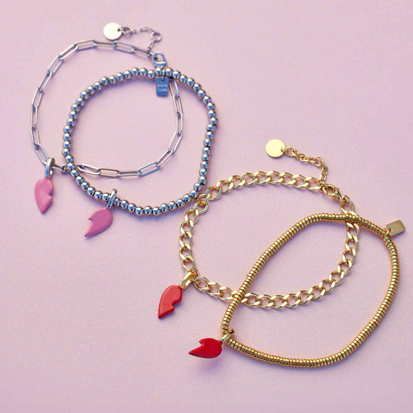Pura Vida Harper Enamel BFF Heart Charm Set