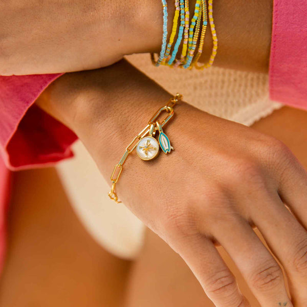 Pura Vida Harper Oval Charm Chain Bracelet