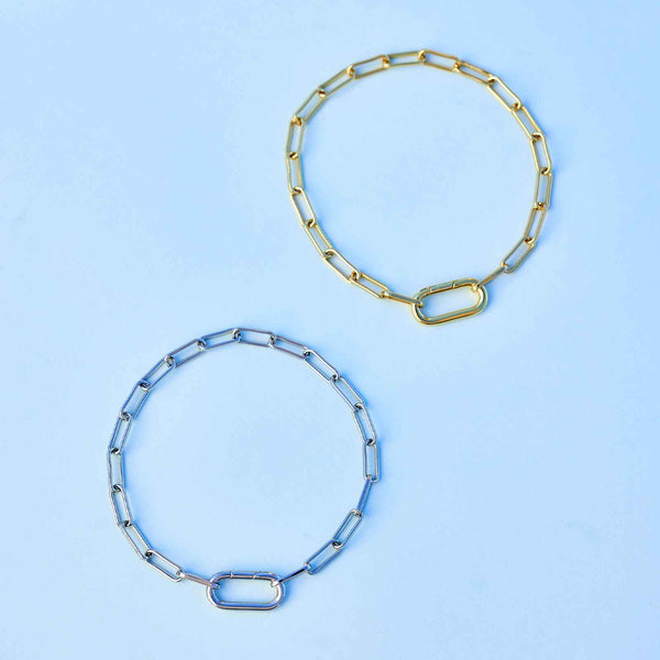 Pura Vida Harper Oval Charm Chain Bracelet