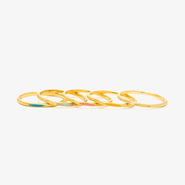 Pura Vida Headliner Enamel Ring Stack