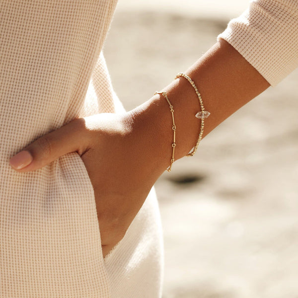 Pura Vida Herkimer Stretch Bead Bracelet