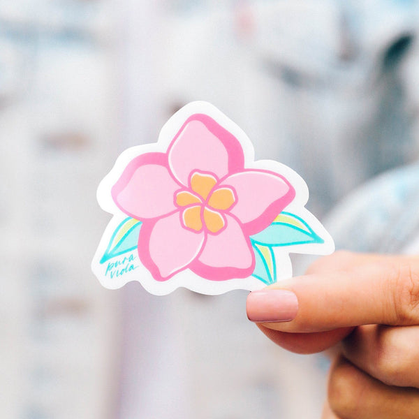 Pura Vida Hibiscus Sticker
