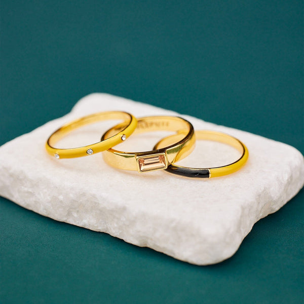 Pura Vida Hufflepuff™ 3 Ring Stack