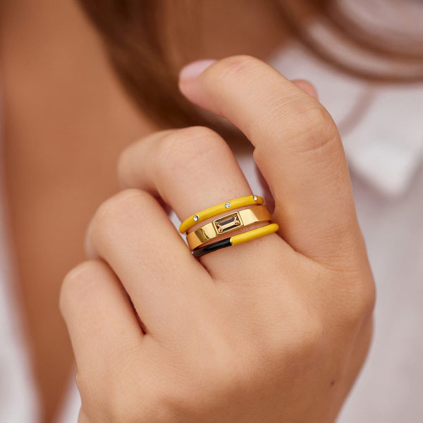 Pura Vida Hufflepuff™ 3 Ring Stack