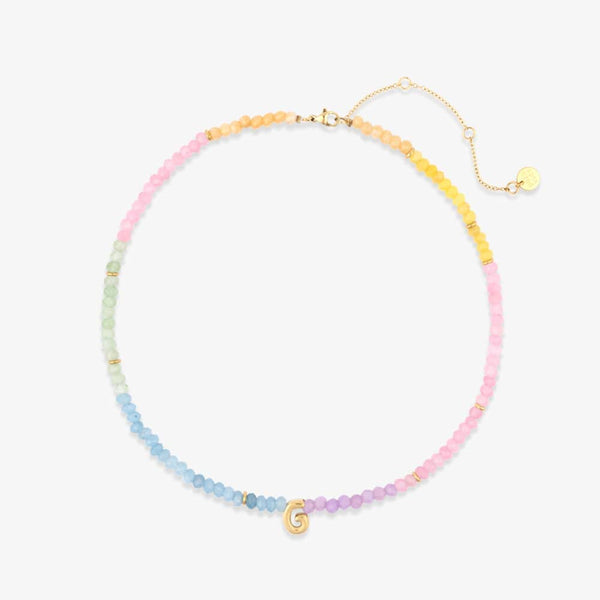 pura vida Initial Ombre Stone Bead Choker