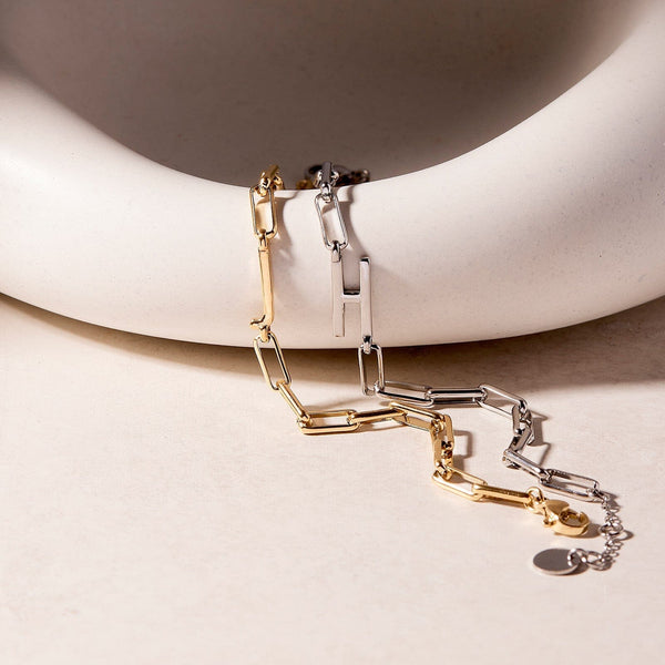 Pura Vida Initial Paperclip Chain Bracelet