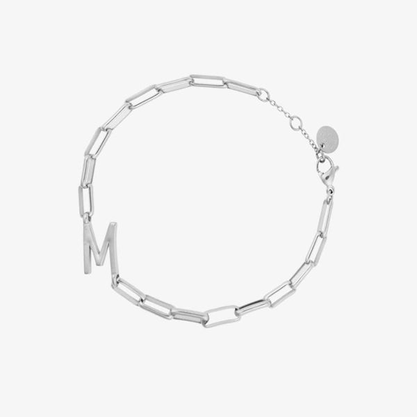 pura vida Initial Paperclip Chain Bracelet