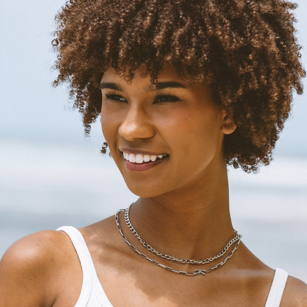 Pura Vida Initial Paperclip Chain Choker