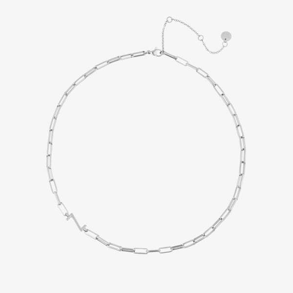 pura vida Initial Paperclip Chain Choker