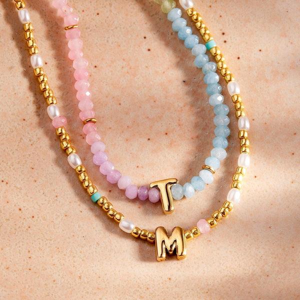 Pura Vida Initial Pearl & Seed Bead Choker