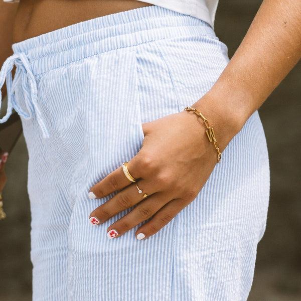 Pura Vida Initial Stone Open Ring