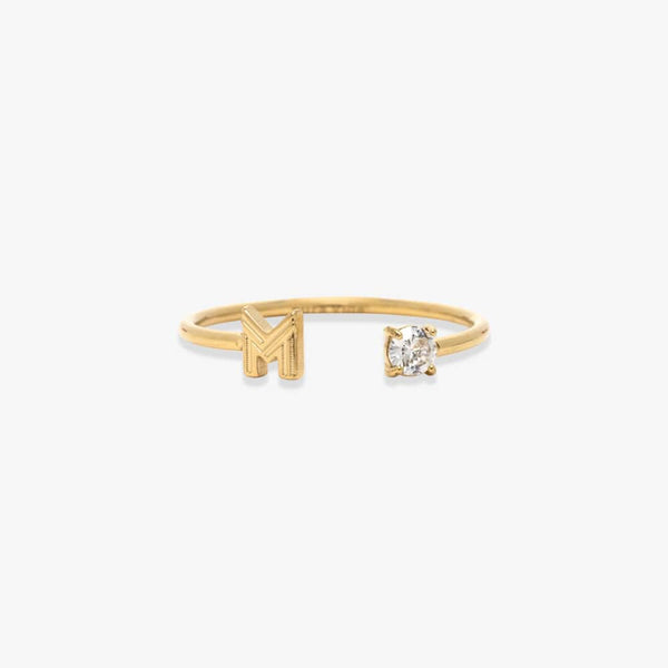 pura vida Initial Stone Open Ring