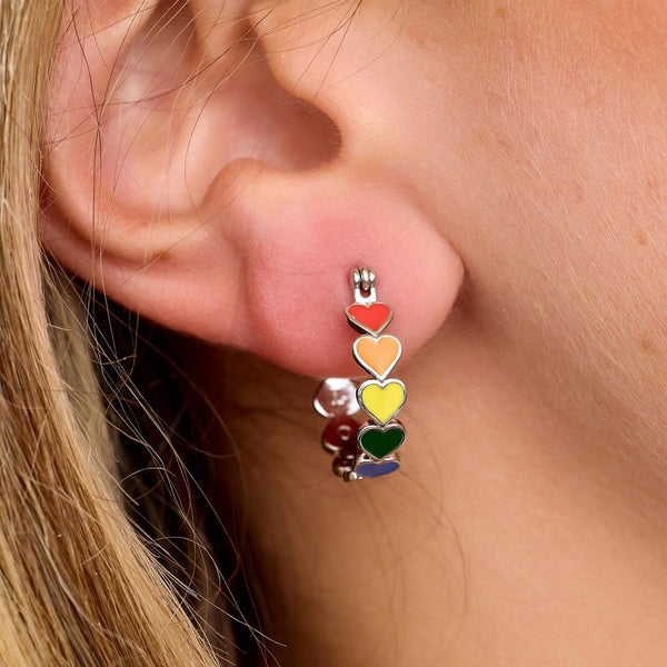 Pura Vida Love Enamel Heart Hoop Earrings