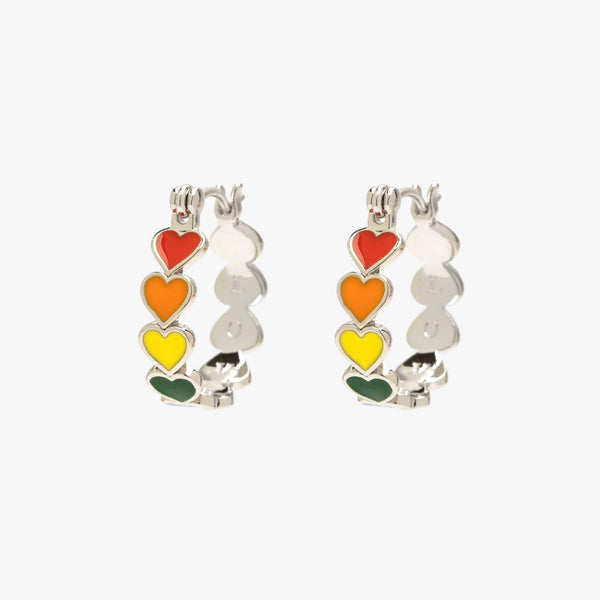 pura vida Love Enamel Heart Hoop Earrings