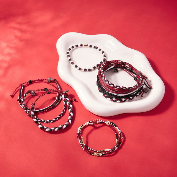 Pura Vida Maroon Black & White Collection