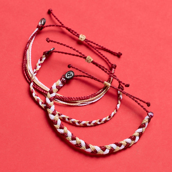 Pura Vida Maroon Tan & White Collection