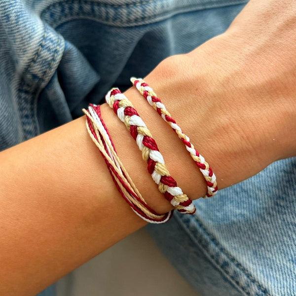 Pura Vida Maroon Tan & White Collection