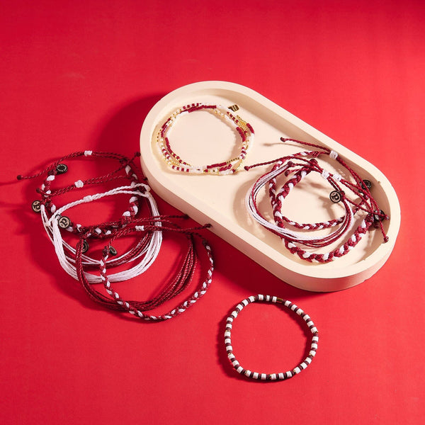 Pura Vida Maroon & White Collection