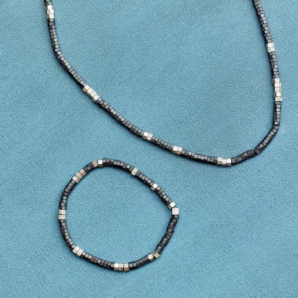Pura Vida Men's Faceted Pyrite Bead Necklace