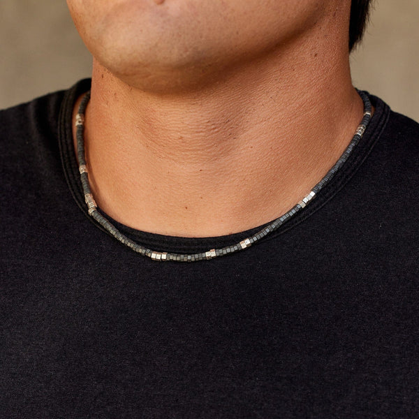Pura Vida Men's Faceted Pyrite Bead Necklace