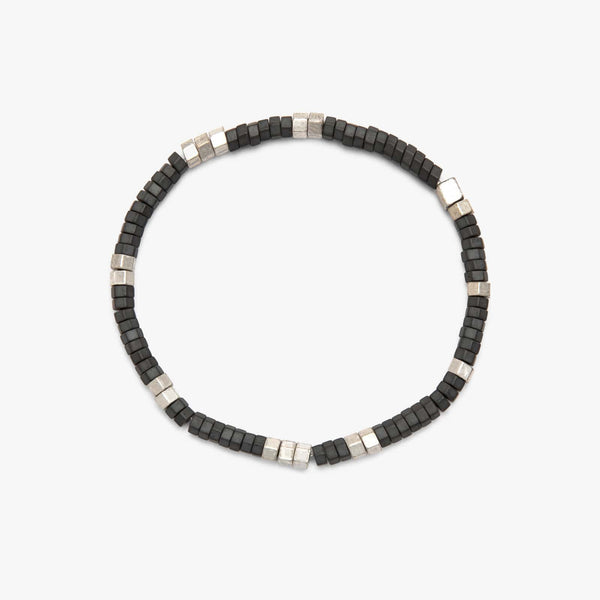 pura vida Men's Faceted Pyrite Stretch Bracelet