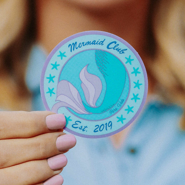 Pura Vida Mermaid Club Sticker