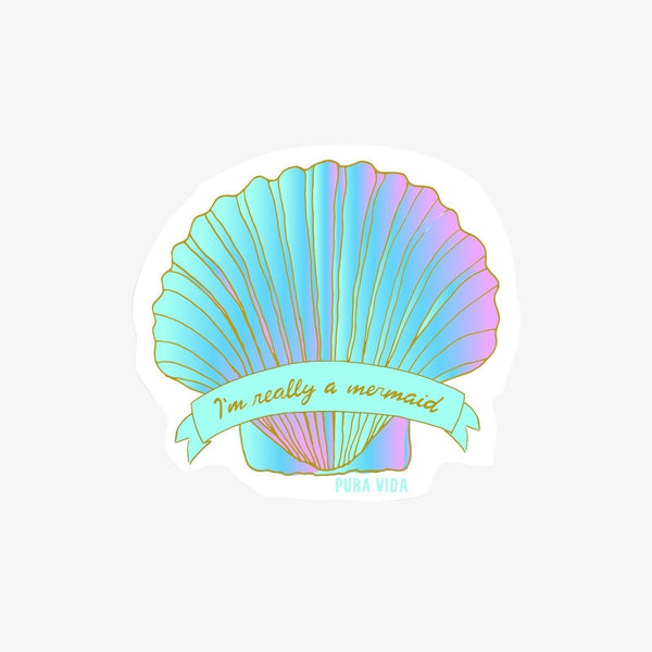 pura vida Mermaid Shell Sticker