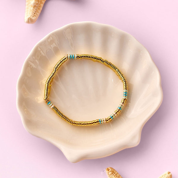 Pura Vida Metal And Enamel Gold Stretch Bracelet