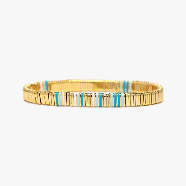 pura vida Metal and Enamel Gold Stretch Bracelet
