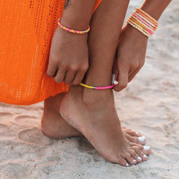 Pura Vida Neon Daze Seascape Stretch Anklet