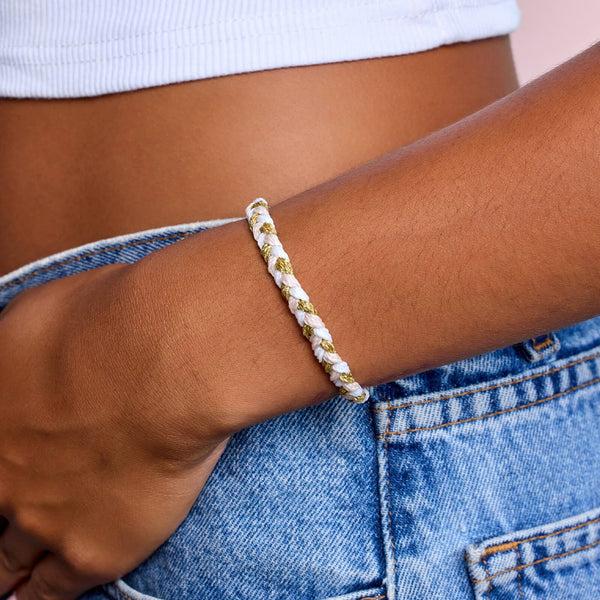 Pura Vida Neutral Glow Braided Bracelet