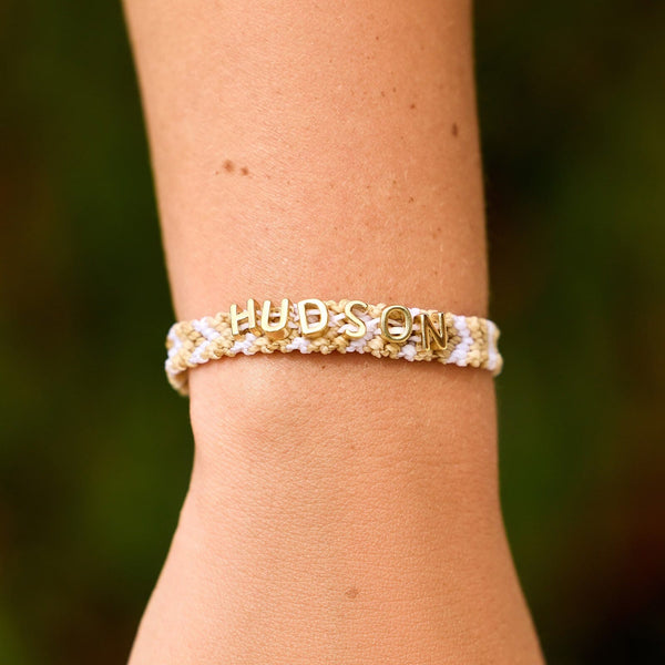 Pura Vida Neutral Woven Chevron Bracelet