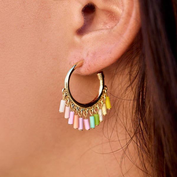 Pura Vida Ombre Enamel Hoop Earrings