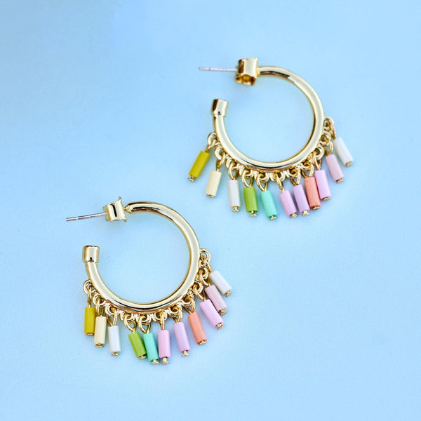 Pura Vida Ombre Enamel Hoop Earrings