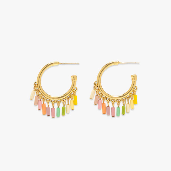 pura vida Ombre Enamel Hoop Earrings