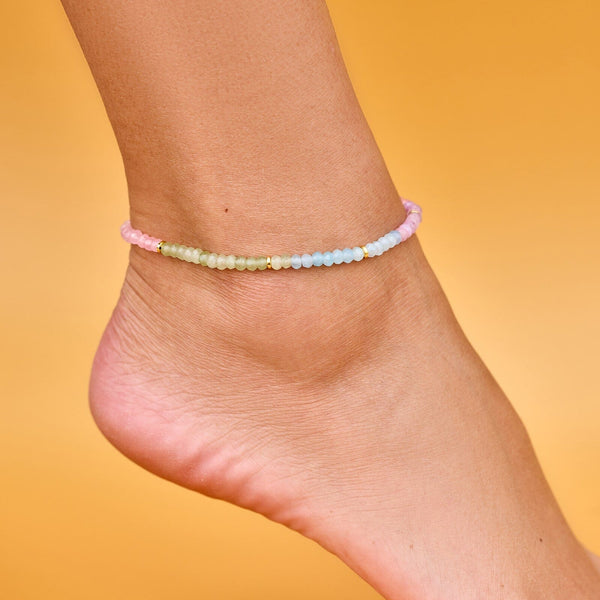 Pura Vida Ombre Rainbow Stretch Anklet