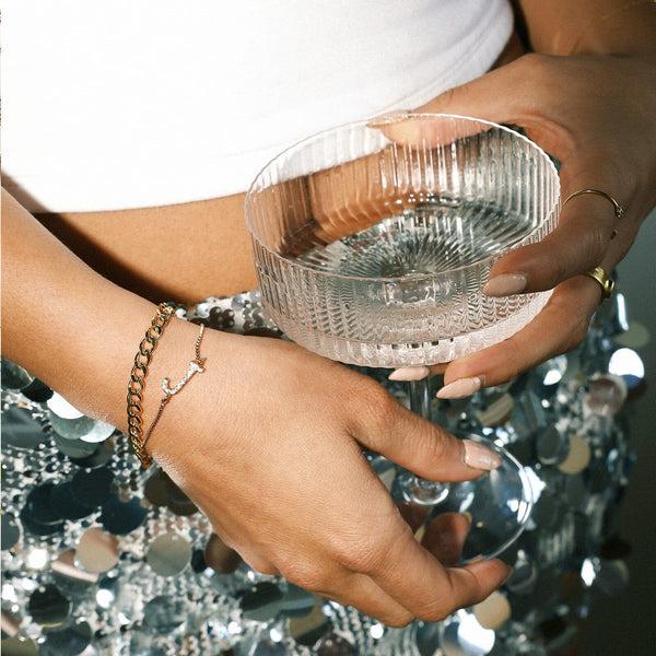 Pura Vida Pavé Initial Chain Bracelet