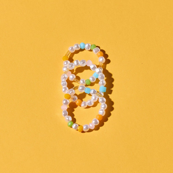 Pura Vida Pippa Pearl Stretch Ring 3 Pack