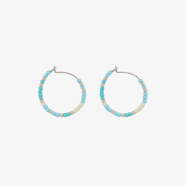 Pura Vida Playa Seed Bead Hoop Earrings