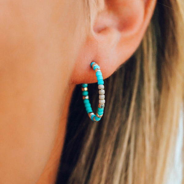pura vida Playa Seed Bead Hoop Earrings