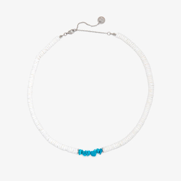 pura vida Puka Shell & Turquoise Chip Choker