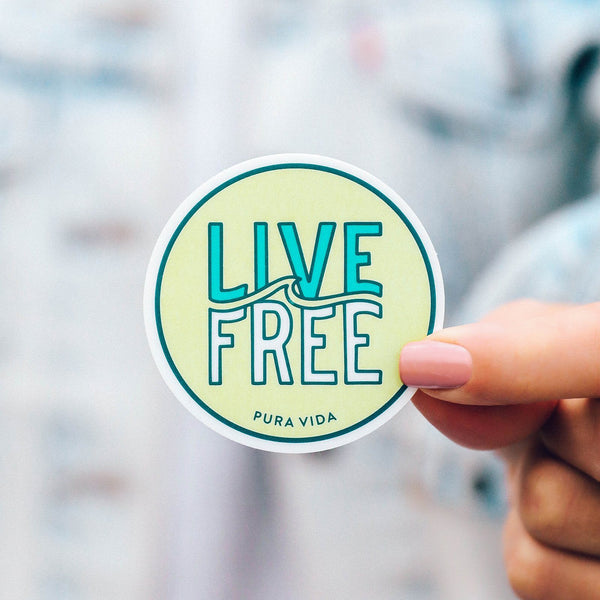 Pura Vida PV Live Free Sticker